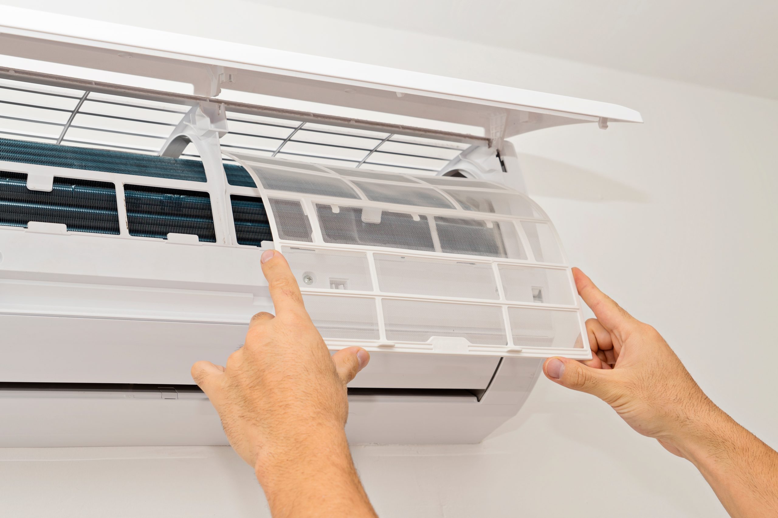 Air conditioning on a white wall